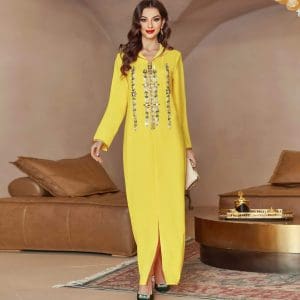 djellaba marocaine jaune