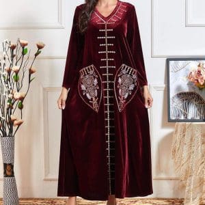 djellaba femme marocaine rouge