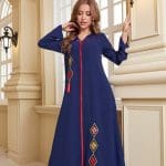 djellaba femme bleu nuit