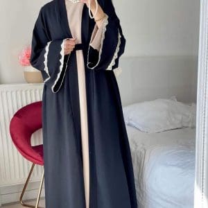 djellaba femme noir et blanc